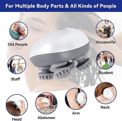 Electric Cat Massager Body Scalp Head Hair Relax Shoulder Neck Deep Tissue Health Care Massage Kneading Vibrat Device Relax Body